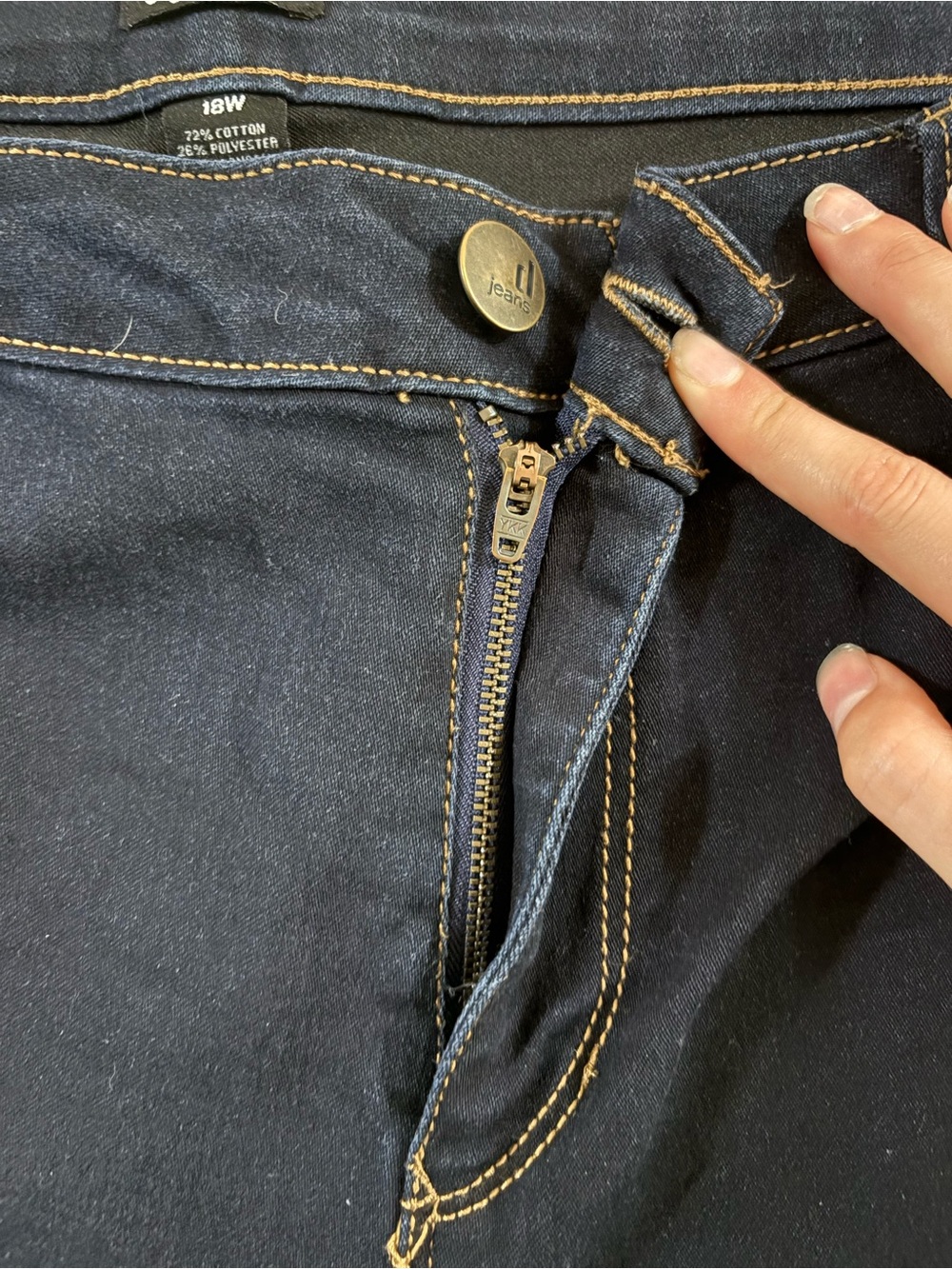 d.jeans Dark Indigo Skinny Jeans with Contrast Stitching - Picture 6 of 11